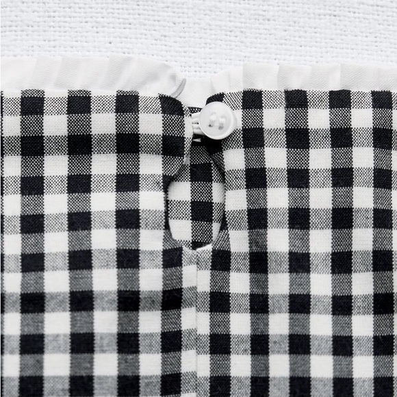 Zara Gingham Midi Skirt S - Picture 8 of 13